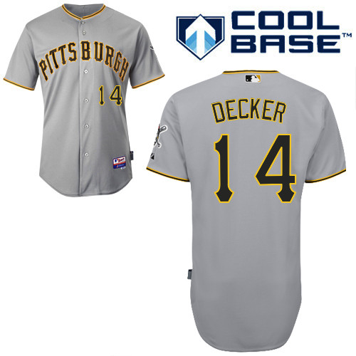 Jaff Decker #14 Youth Baseball Jersey-Pittsburgh Pirates Authentic Road Gray Cool Base MLB Jersey